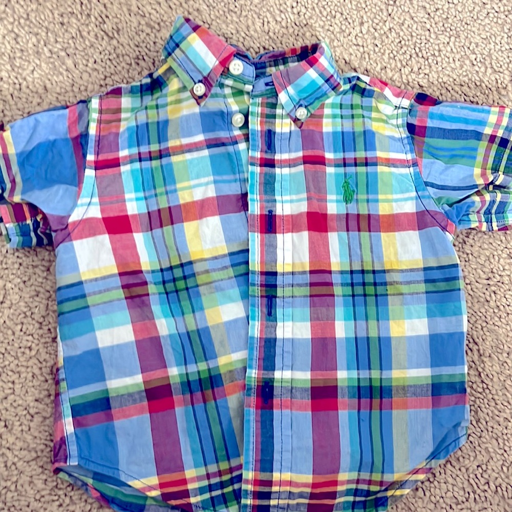 Baby Ralph Lauren plaid button down shirt.